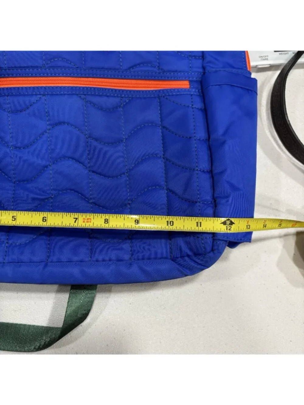 STATE Quilted Blue Backpack Orange Zips 15x12x4 Bottle Pocket Polyester